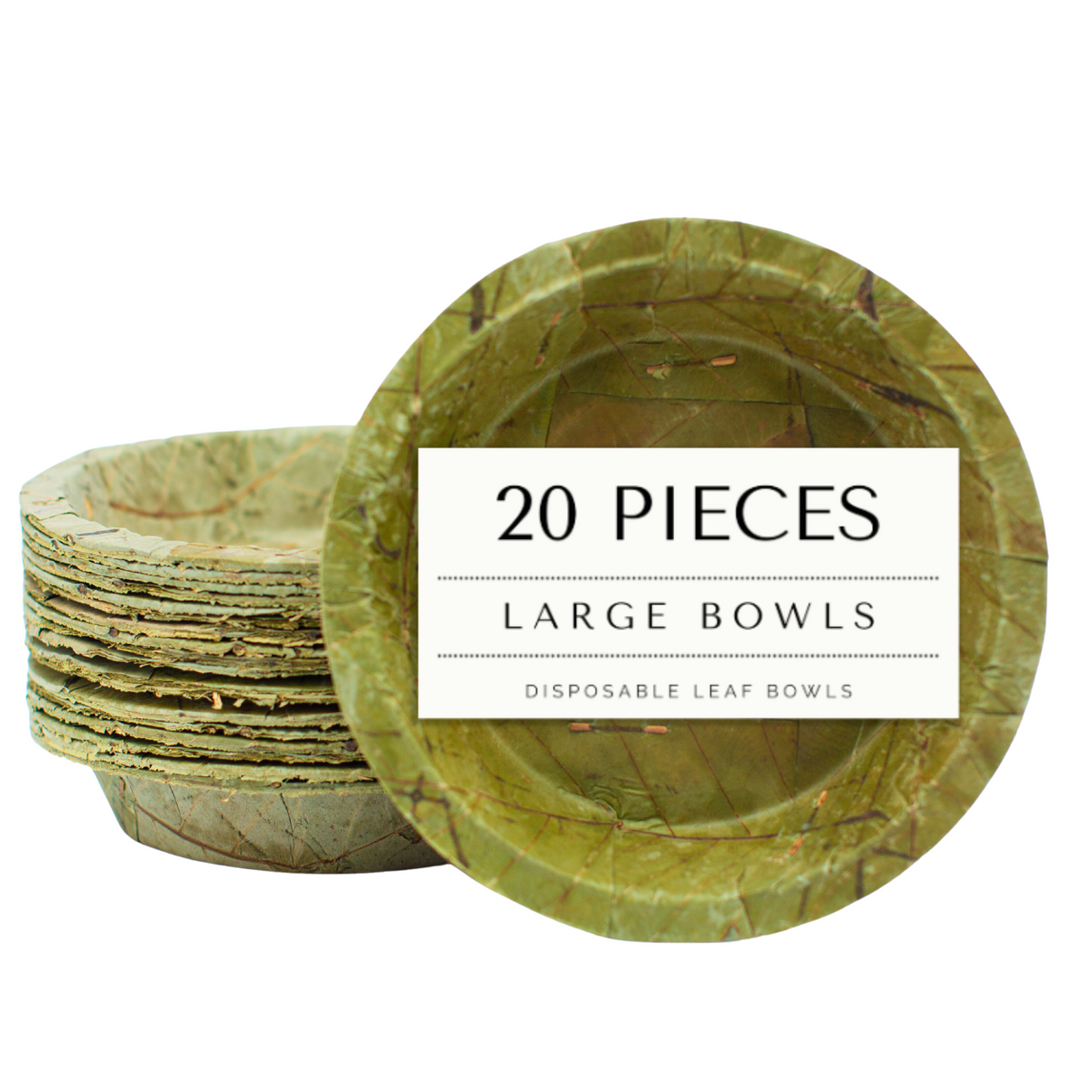 Large Disposable Leaf Bowls - 19cm / 7.5 inch diameter