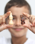 Wooden Chess Set with Cotton Travel Bag