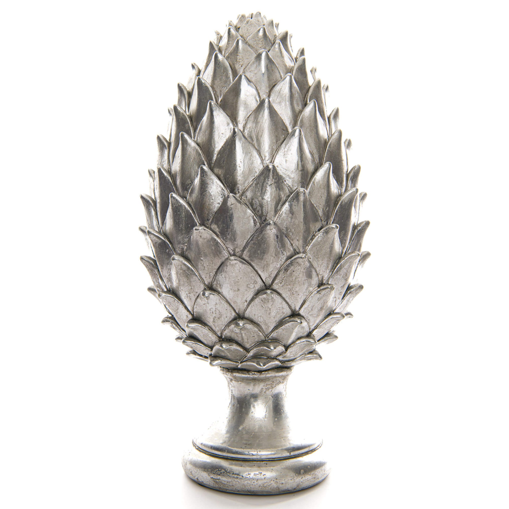 Elegant Tall Silver Pinecone Finial | Statement Decor Piece