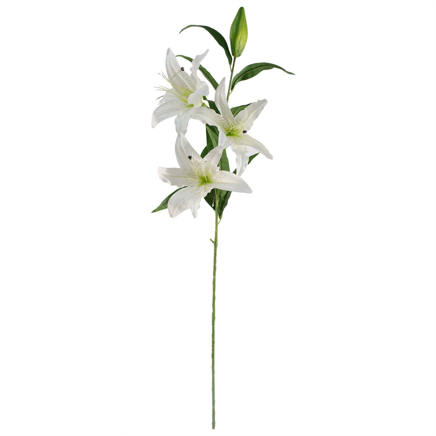 Pack of 6 x Artificial Flowers Large White Lily Stem - 3 Flowers 100cm-3