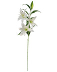 Pack of 6 x Artificial Flowers Large White Lily Stem - 3 Flowers 100cm-3