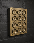 12 Gang 2 Way Antique Brass Solid Cast Metal Conduit Toggle Light Switch