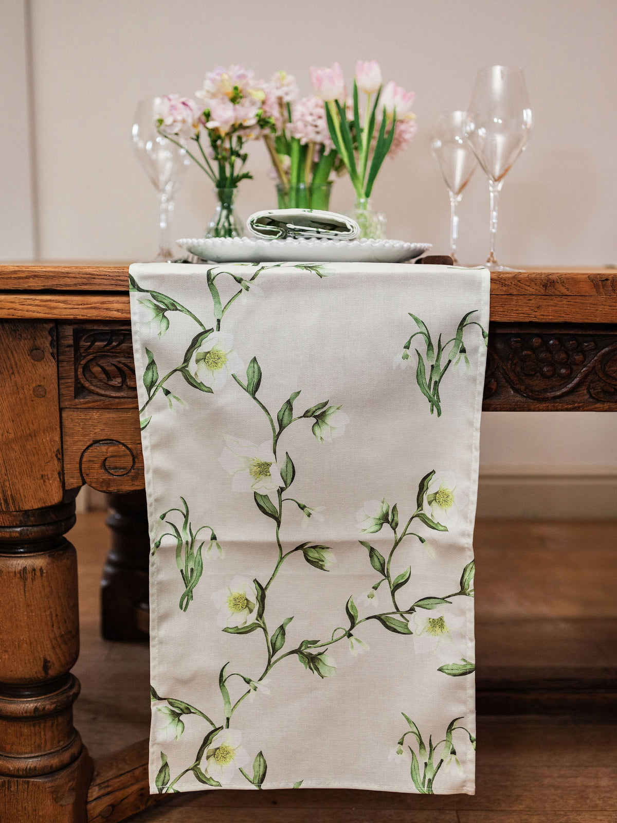 Snowdrop and Hellebore Table Runner