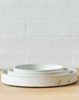 white straight edge flat plates