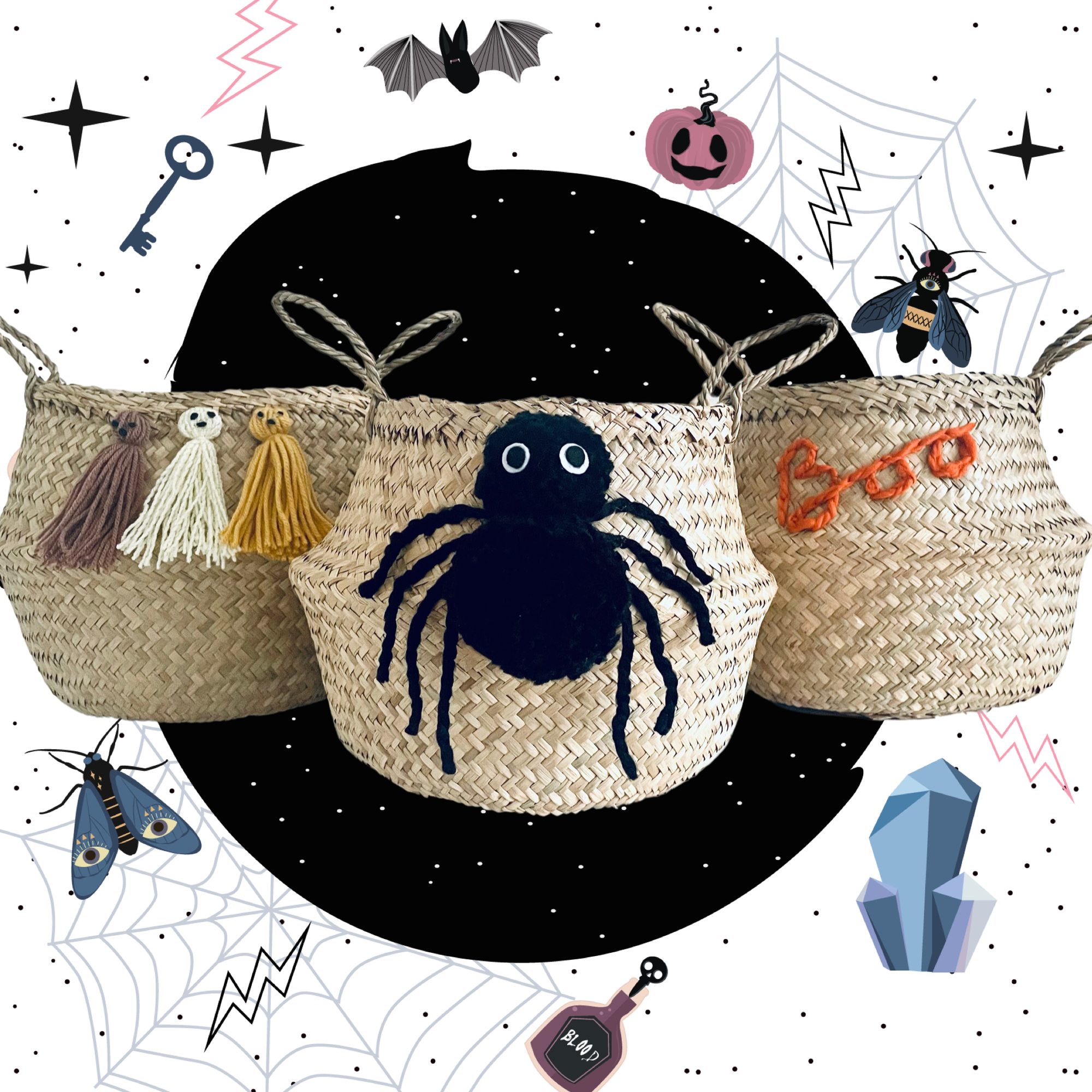 Spider basket - Medium (Halloween)
