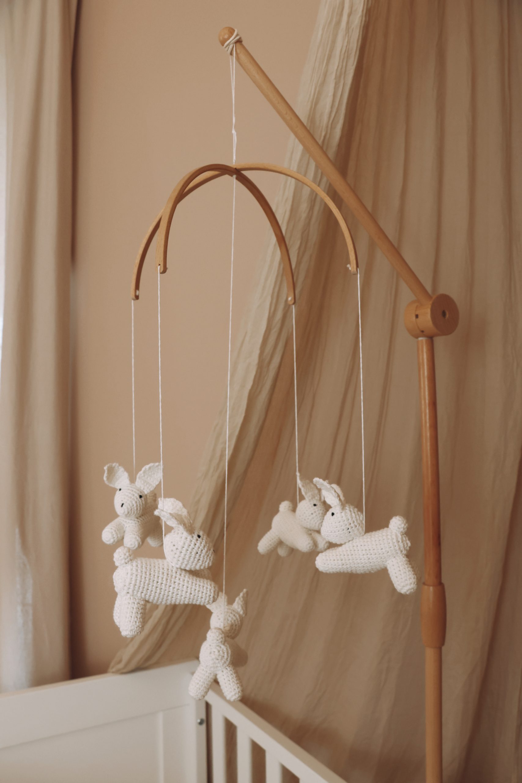 Handmade Crochet Bunny baby mobile-0
