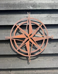 Rusty Compass Garden Decoration , Wall Or Fence Ornament