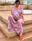 Rose gold Free Thinker Maternity "Stunningly Simple" Style Caftan | Soft Jersey Knit Organic Cotton | Maternity House Dress