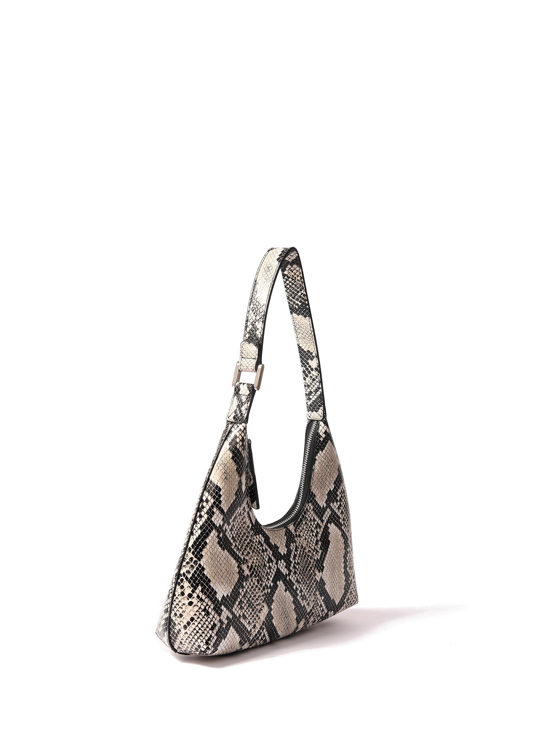 Luxury Alexia small hobo bag, premium genuine leather, elegant snake print, silver hardware, best-selling stylish handbag by Bob Oré at brixbailey.com