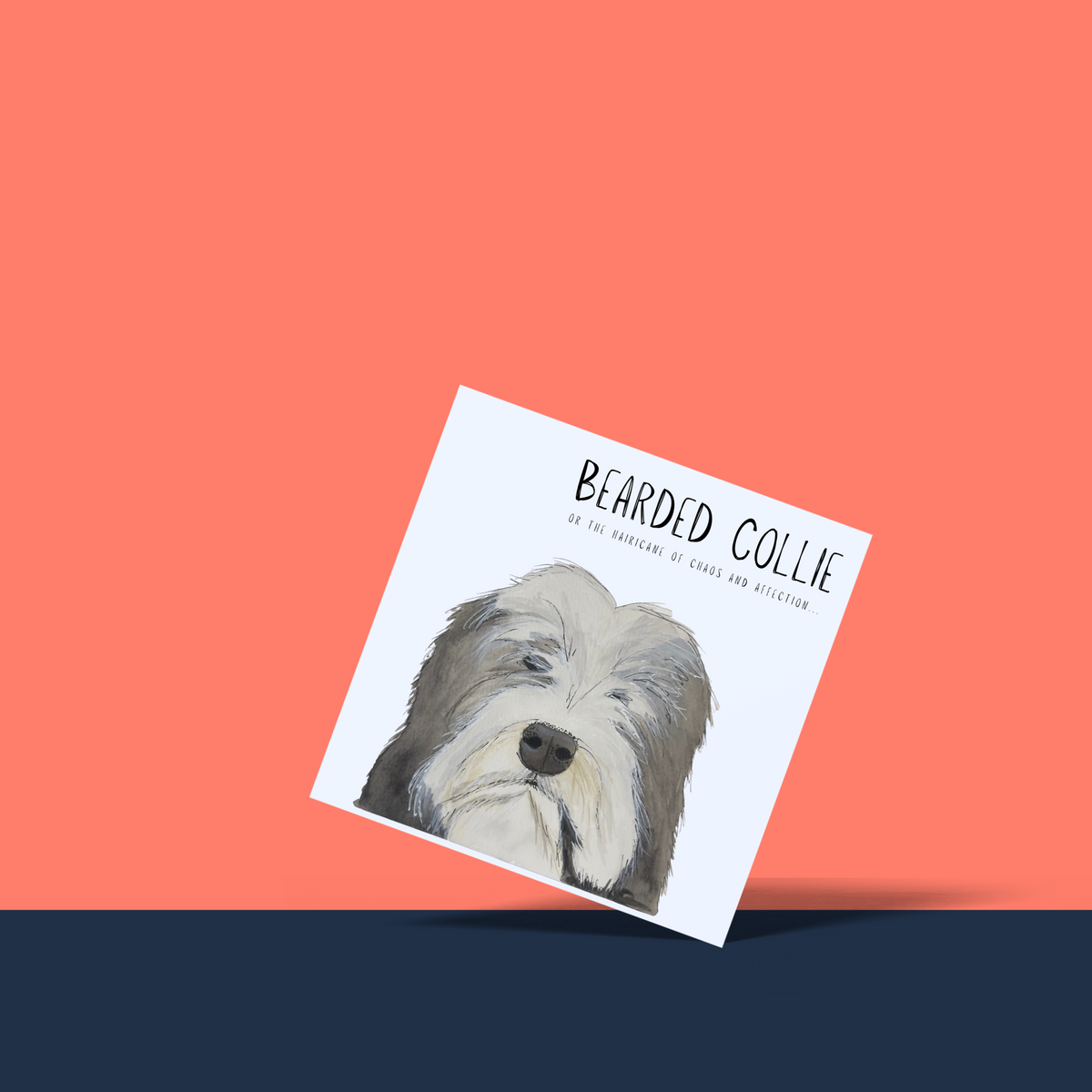 Hairy Wishes &amp; Tailspins: Bearded Collie Greeting Card