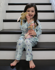 Amelie Glacier Butterfly Girls Silk Pyjama Set