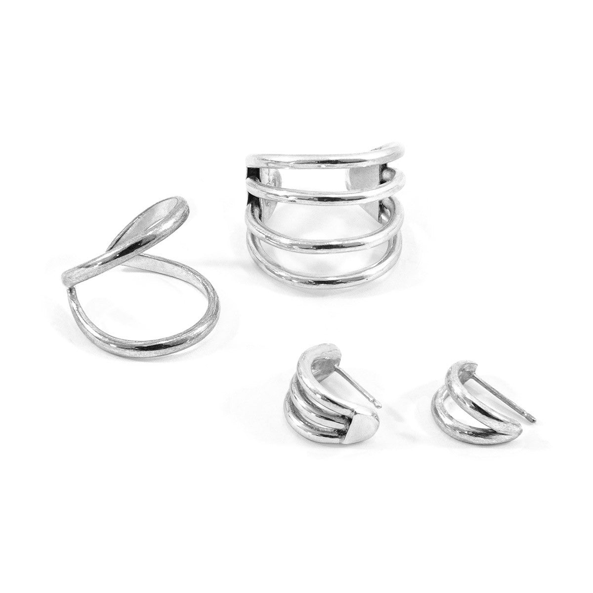 Bondi Surf Silver Earring Studs