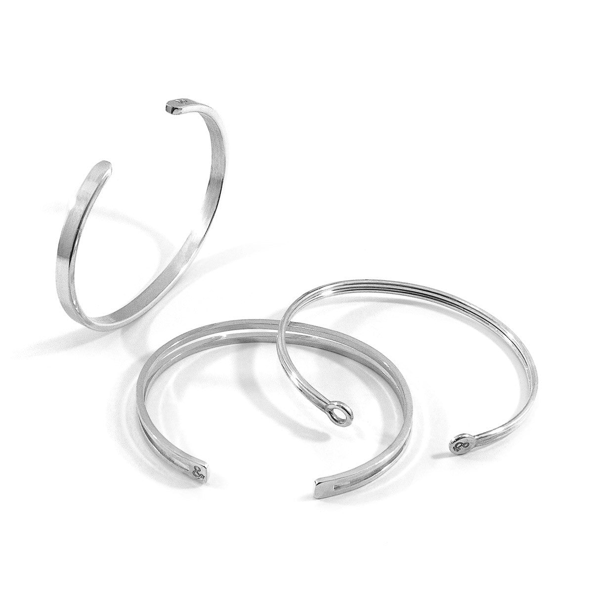 Brady Outline Midi Geometric Silver Bangle