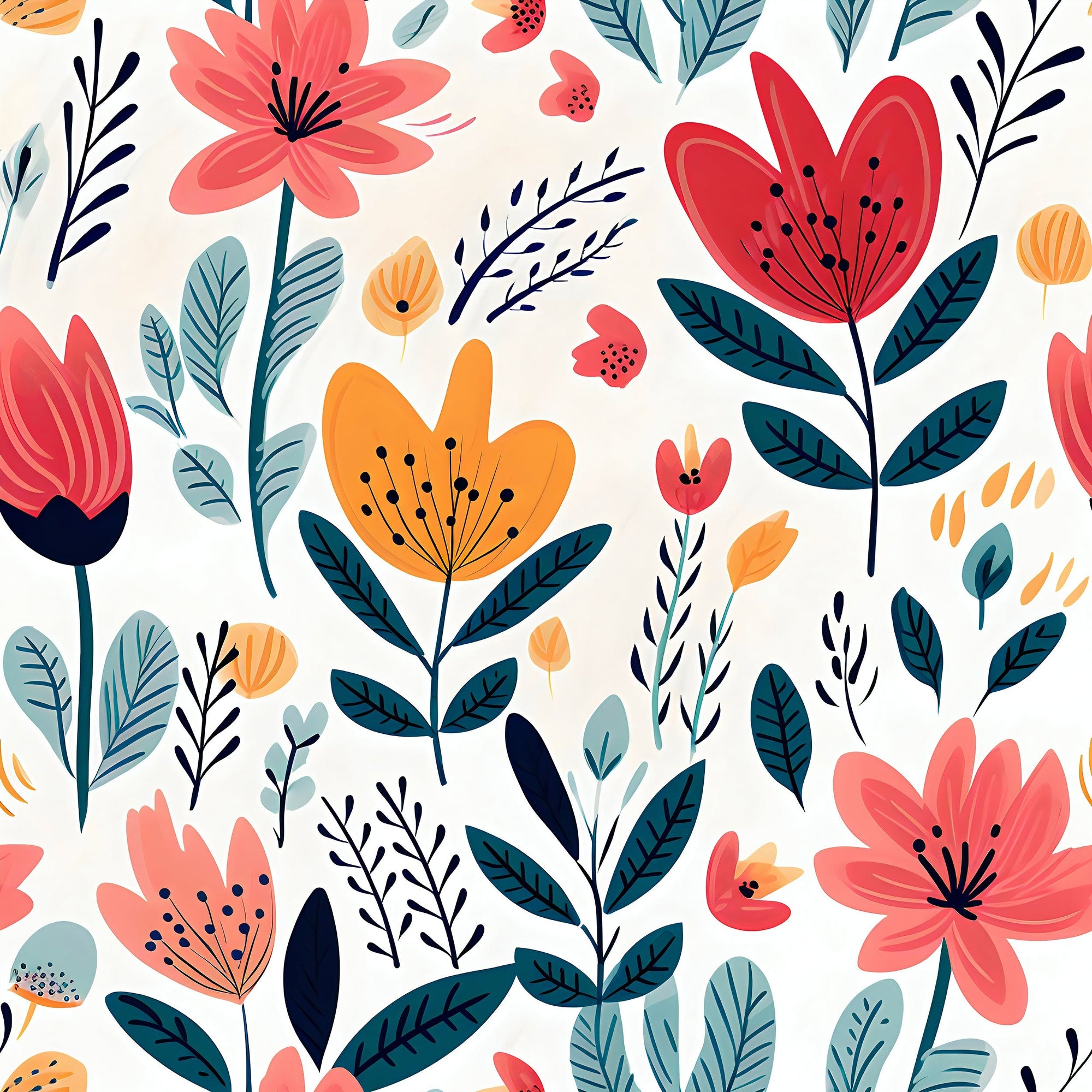 Colorful Funky Floral Wallpaper