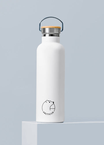 Premium Arctic Bottle, eco-friendly stainless steel vacuum-insulated water bottle, keeps drinks hot or cold, BPA-free, leak-proof, bamboo lid by Arcticus at brixbailey.com
