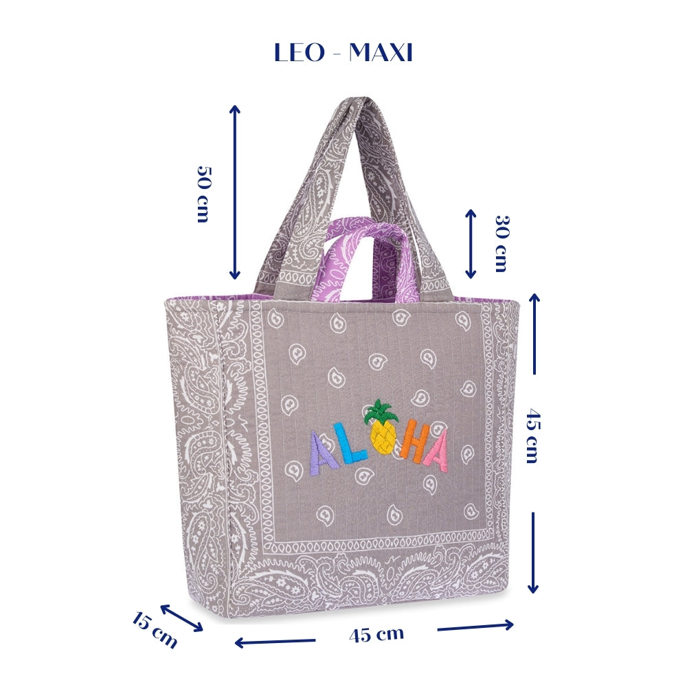 LEO Quilted Maxi Tote Çanta - ALOHA