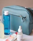 Turquoise Leather Toiletry Bag