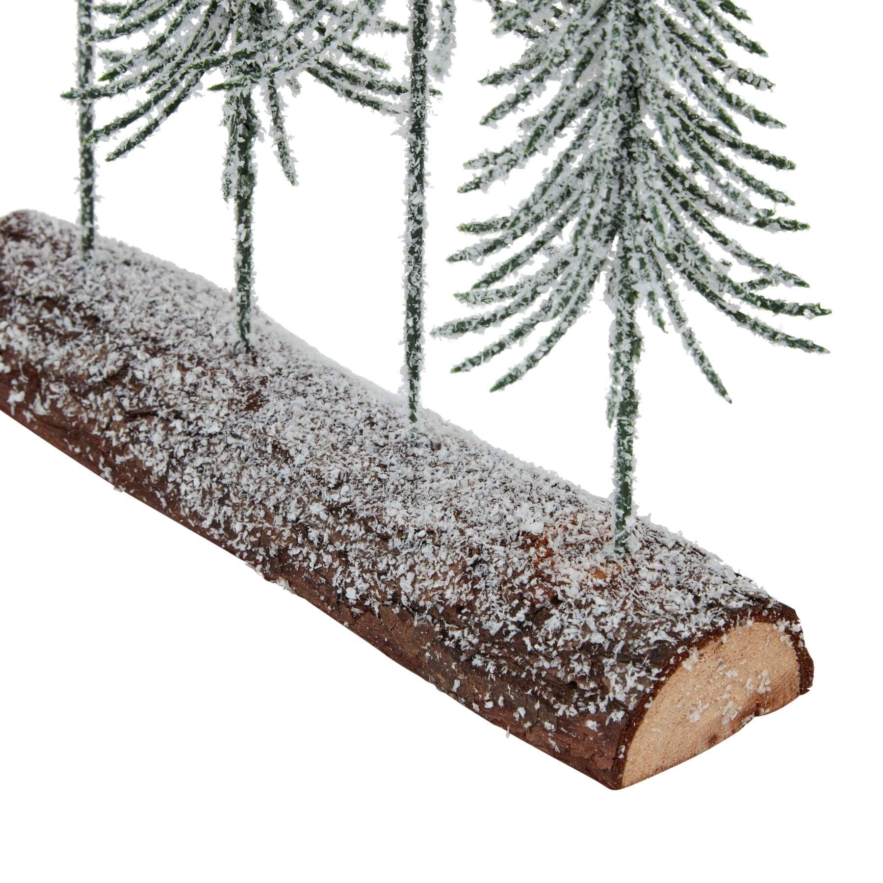 Mini Snowy Tree Set with Wooden Base