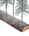 Mini Snowy Tree Set with Wooden Base