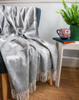 Stag Merino Lambswool Throw - Grey