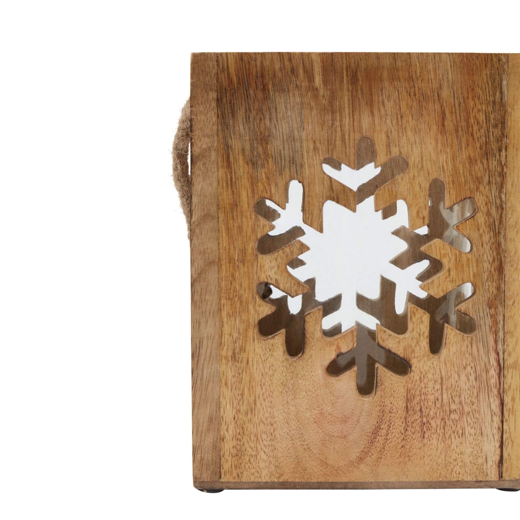 Large Wooden Snowflake Tealight Holder Rustic Decor