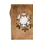Large Wooden Snowflake Tealight Holder Rustic Decor