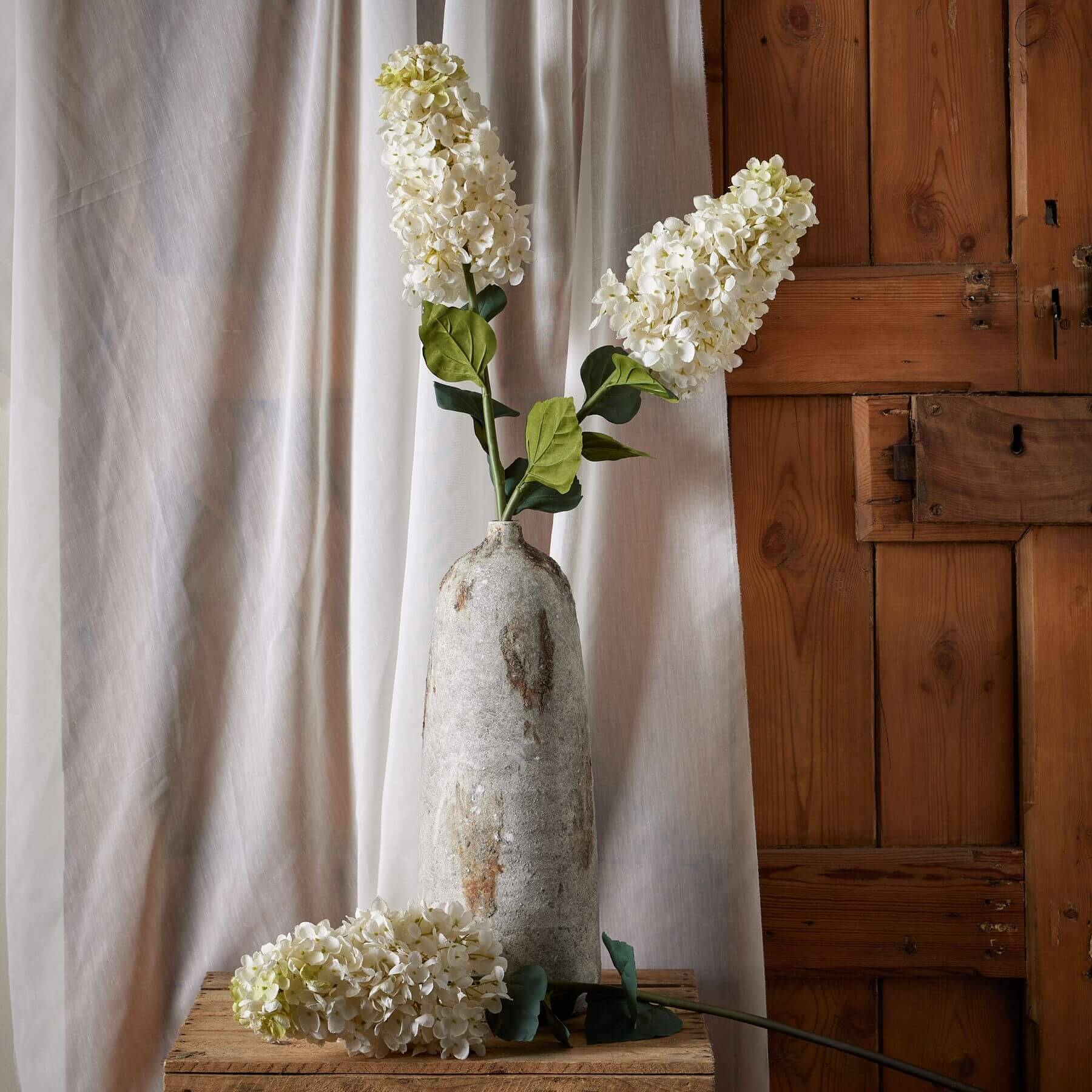 White Spear Hydrangea Faux Flower Stem