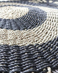 Round Seagrass Black & Tan - Circles - 1m