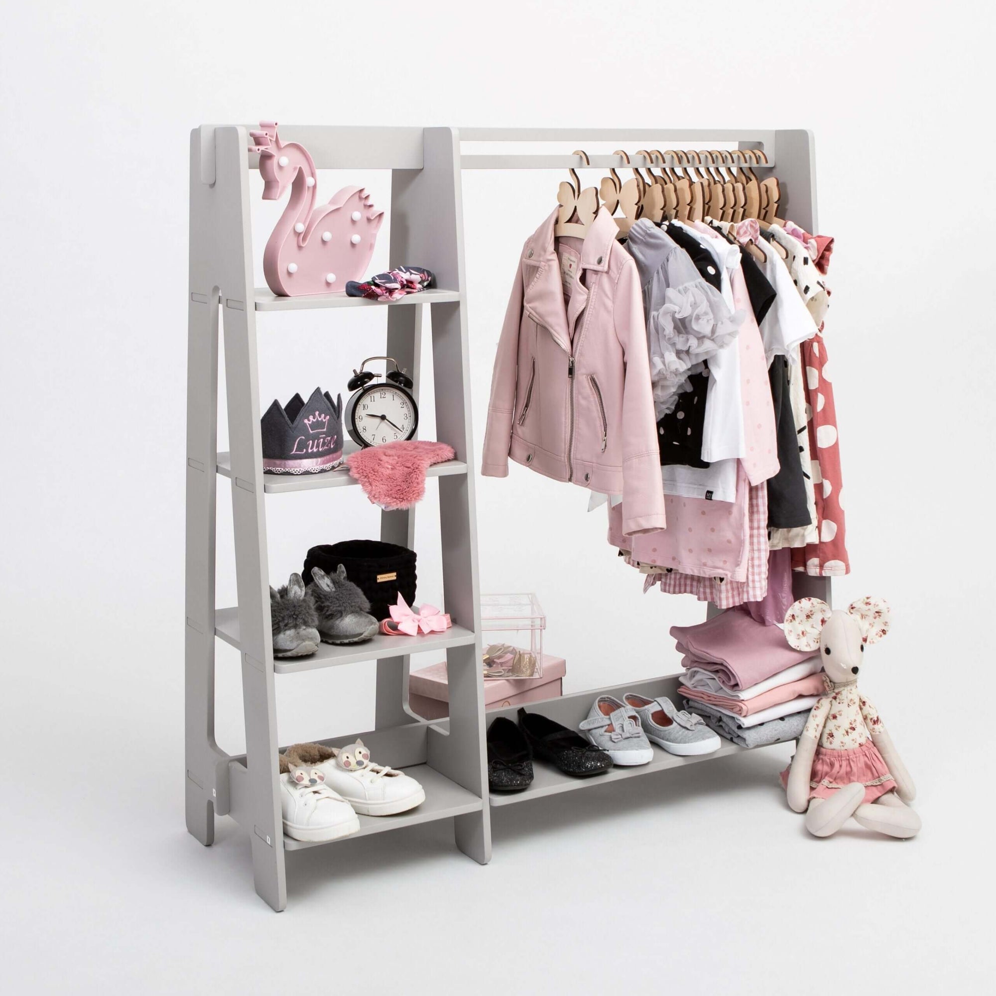 Toddler Clothing Rack with Shelves