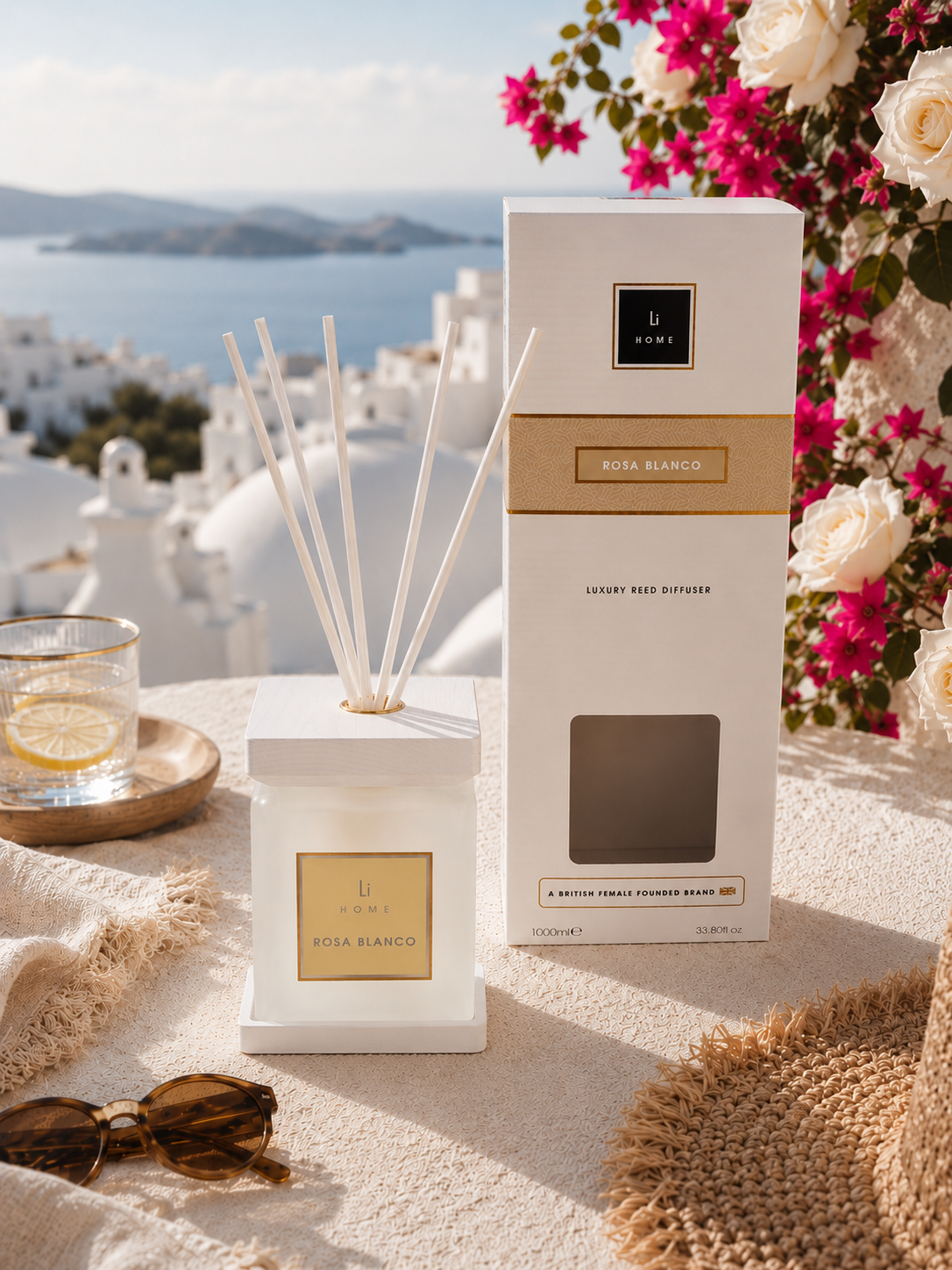 Luxury Square Diffuser - Rosa blanco