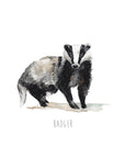 Badger Personalised Watercolour Art Print