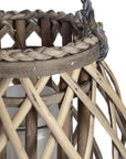 Small Handwoven Wicker Lantern for Soft Glowing Light