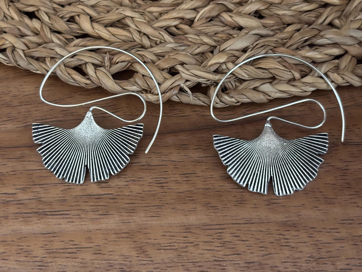 Ginkgo Whisper Earrings – Sculpted Botanical Statement Drops.