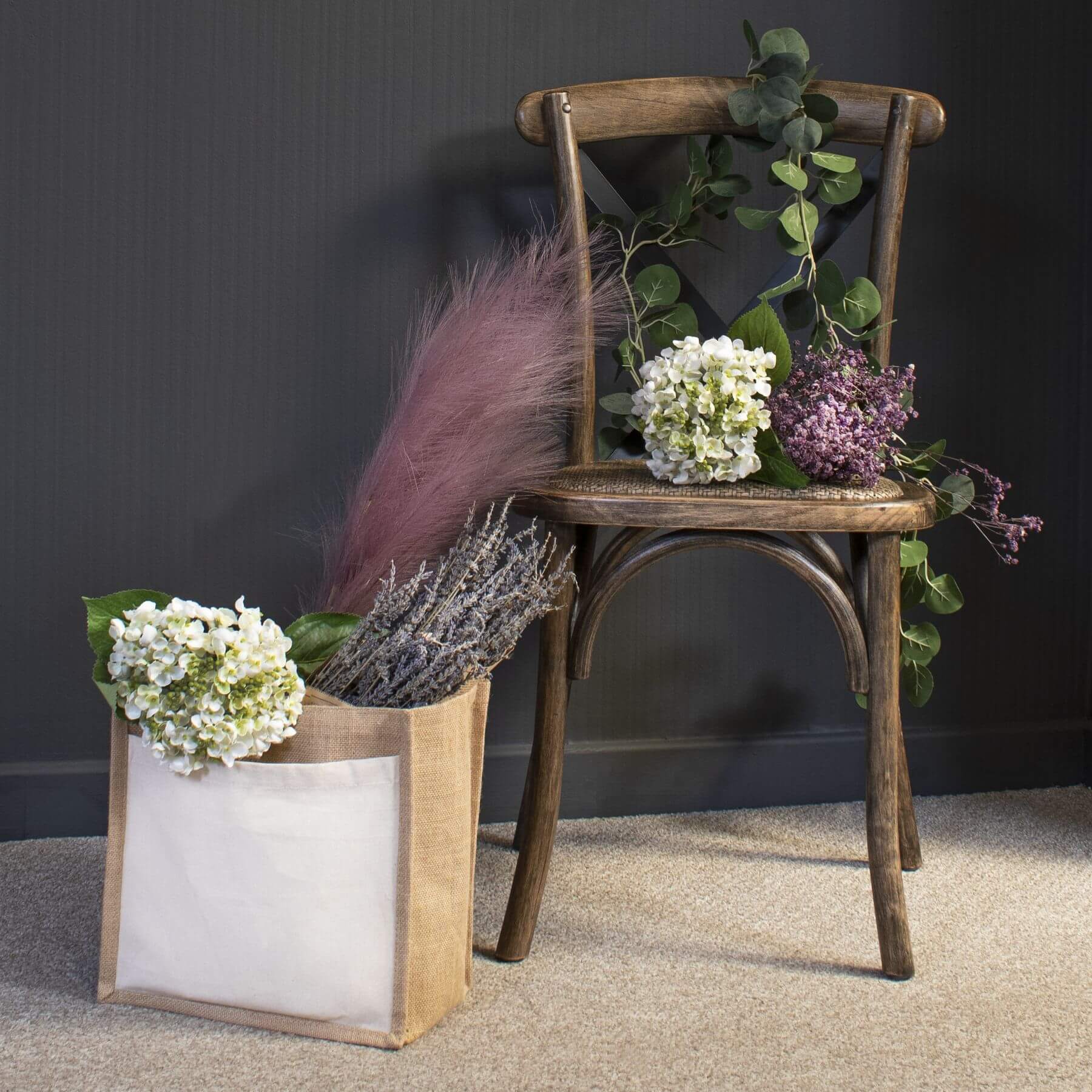 White Lace Cap Hydrangea Artificial Flower