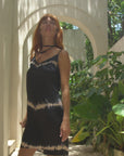 Vela Silk Dress in Black Shibori
