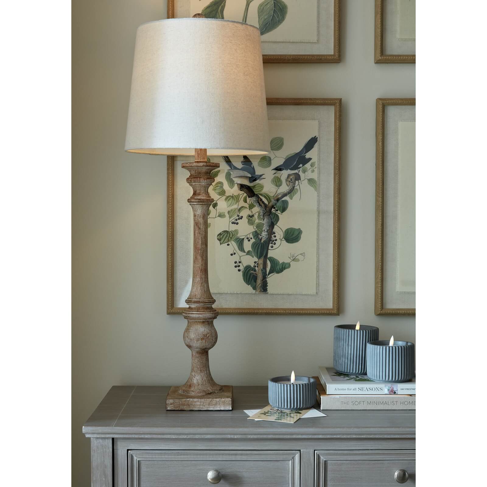 Elegant Pallido Candlestick Lamp | Linen Shade for Timeless Style