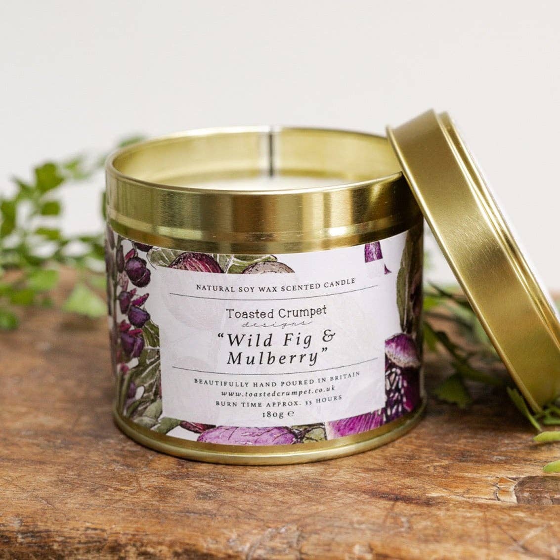 Wild Fig &amp; Mulberry Candle in a Matt Gold Tin