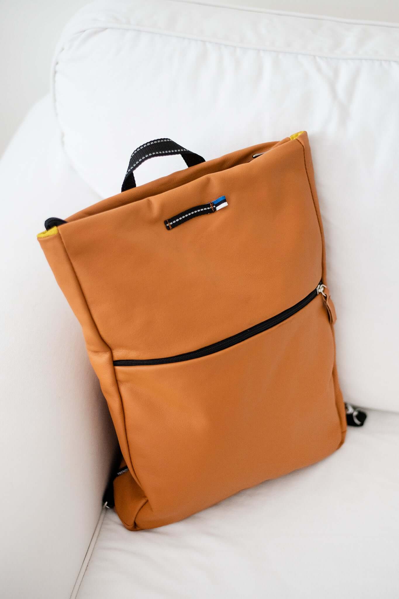 Barbara Leather Backpack in Calvados Tan
