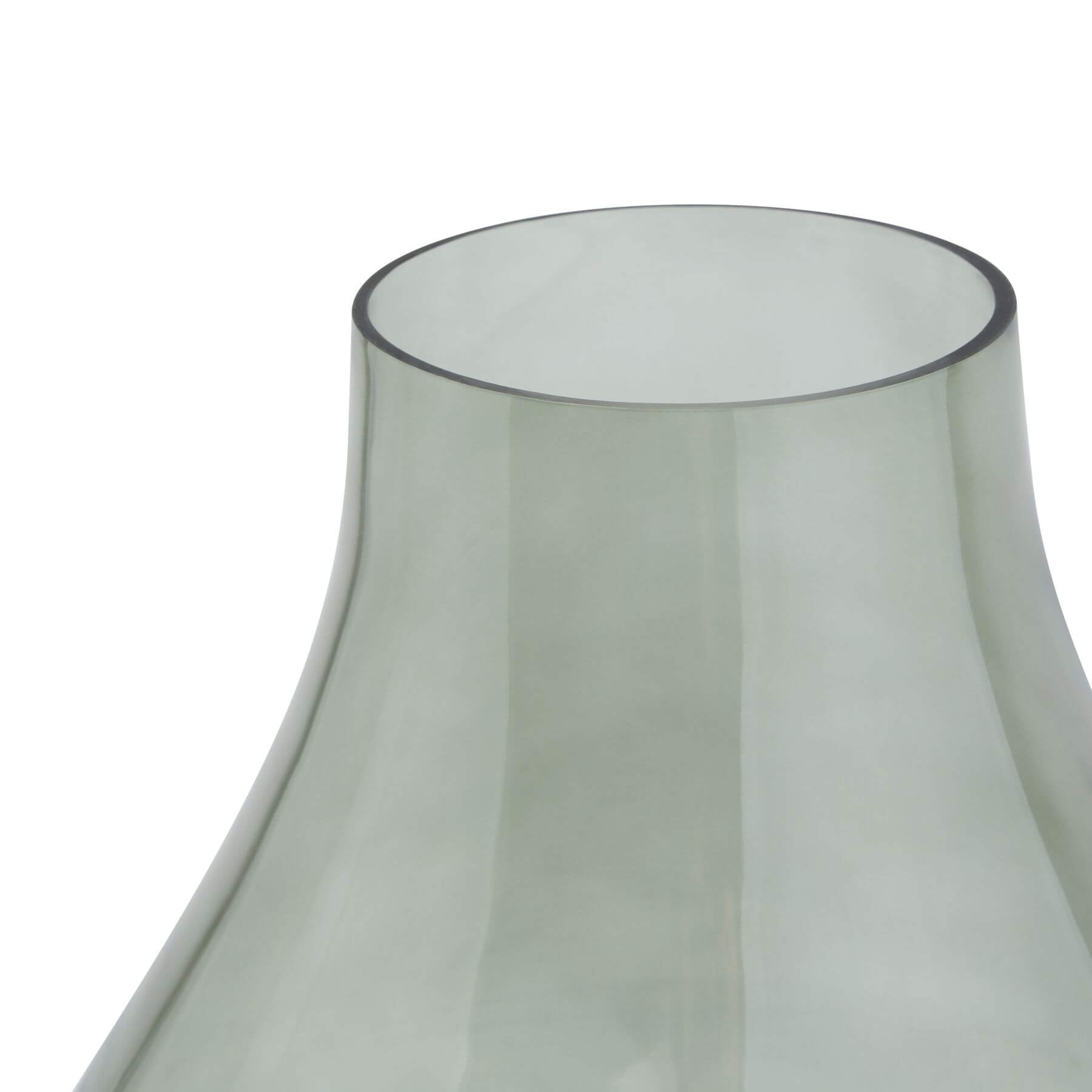 Sage Green Glass Vase with Modern Organic Shape