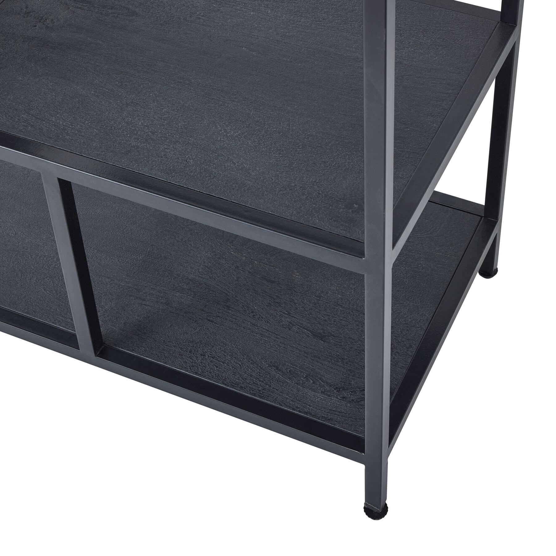 Spacious Black Storage Shelf Unit | Multi-Tier Organizer