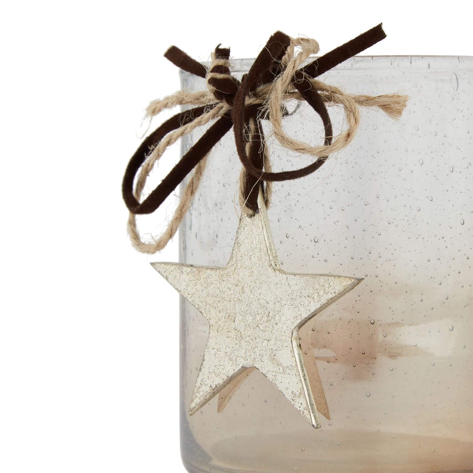 Ombre Star Glass Candle Holder Coffee Glow