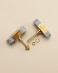Ruhi Blue Stone Brass Drawer Knobs