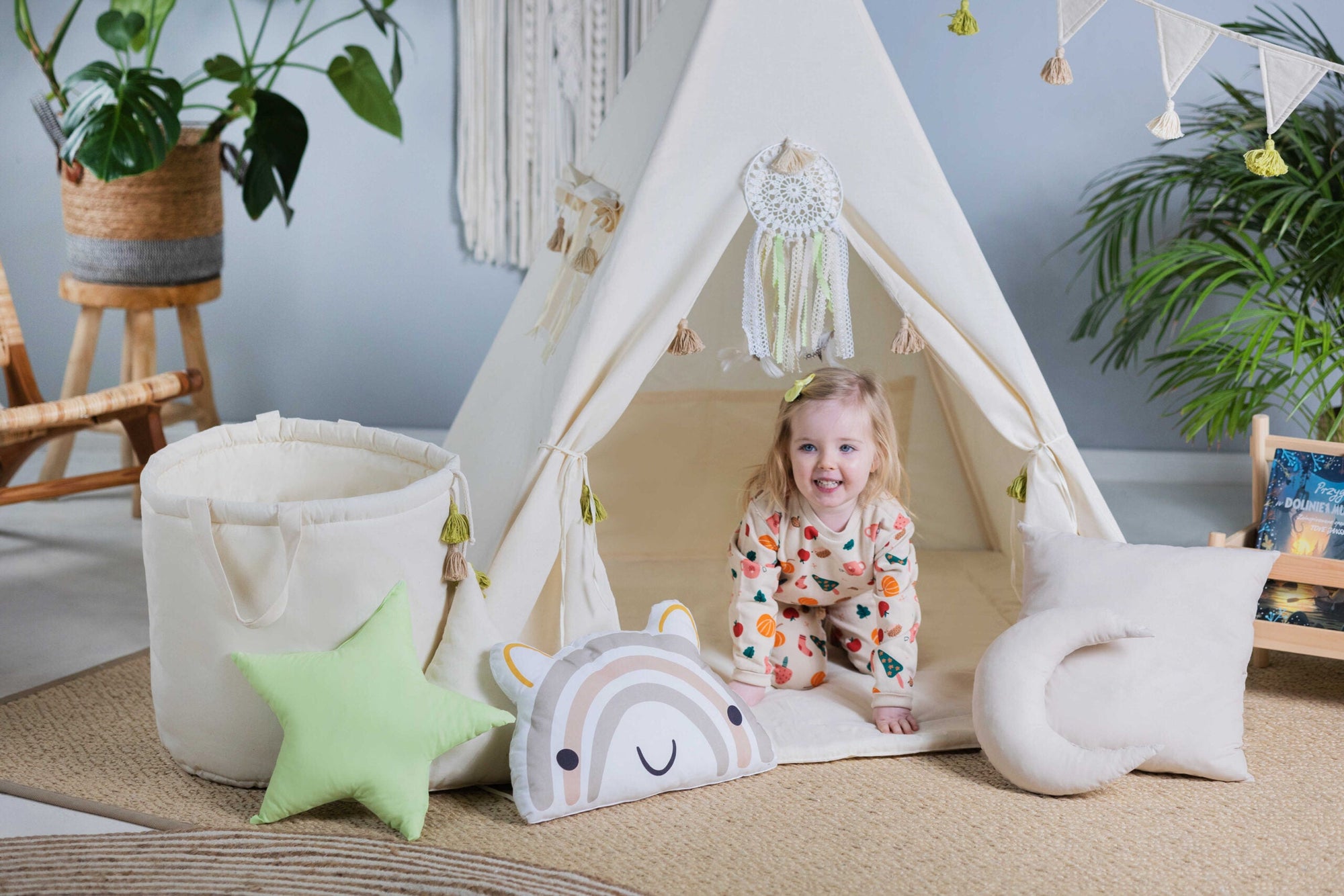 Charming Tipi Tent Set for Kids – Cozy &amp; Imaginative Play Space by Sówka at brixbailey.com