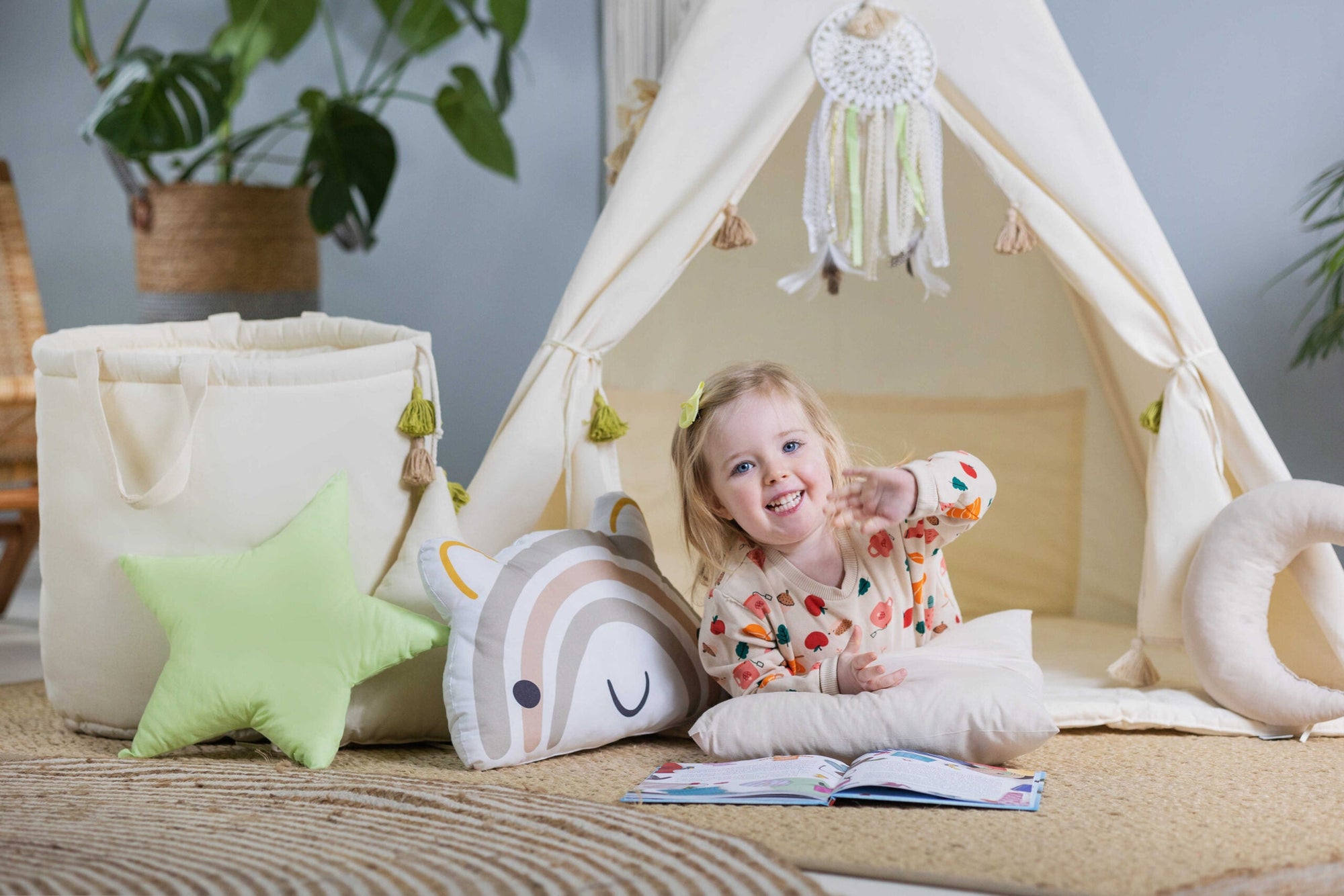 Charming Tipi Tent Set for Kids – Cozy &amp; Imaginative Play Space by Sówka at brixbailey.com