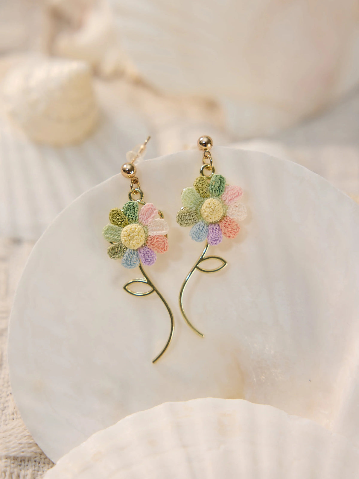 Spinning Sunflower Micro Earrings