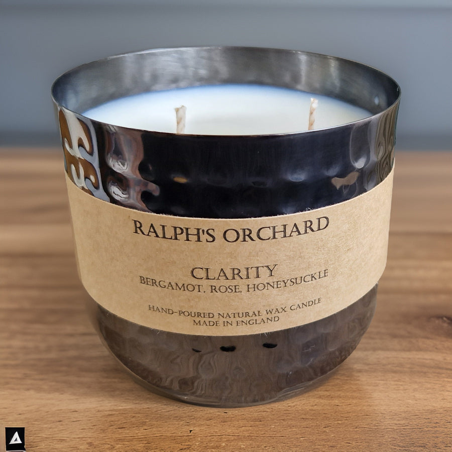 Premium 2-Wick Dimpled Black Candle, luxury hand-poured soy candle, elegant home decor, best-selling classic black candle by Ralph's Orchard at brixbailey.com