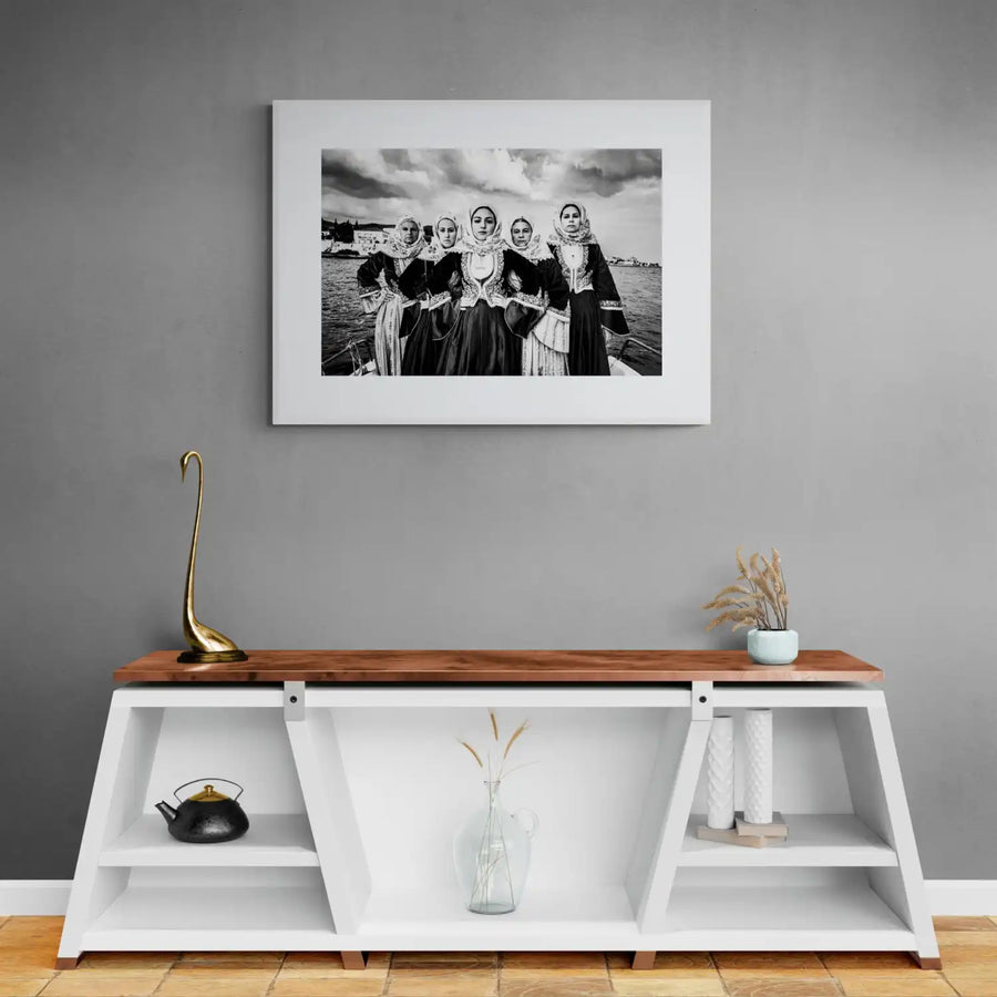 Limited Edition numbered and signed. Bouboulina dresses in Spetses | Black-and-white wall art photography from Greece