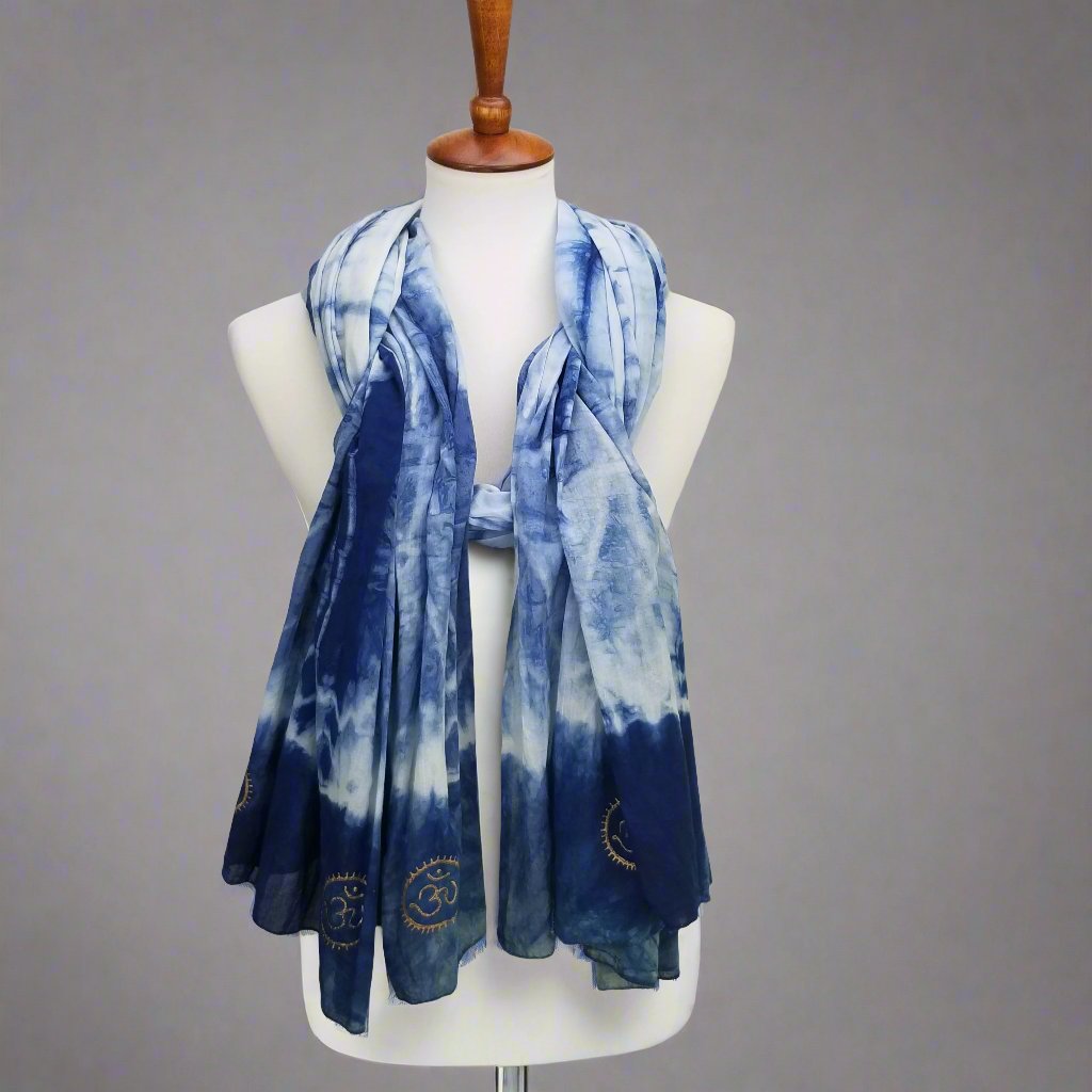 Eternity  Indigo Cotton Scarf-3