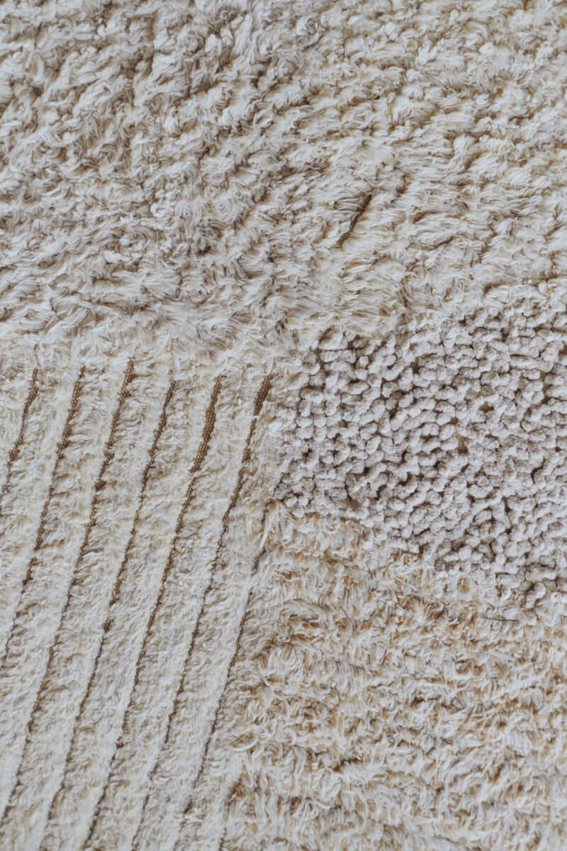 Rectangular Cotton Play Rug in Natural Colors with Gray &amp; Beige Stripes - Safe, Functional &amp; Educational for Toddlers by Lorena Canals at www.brixbailey.com