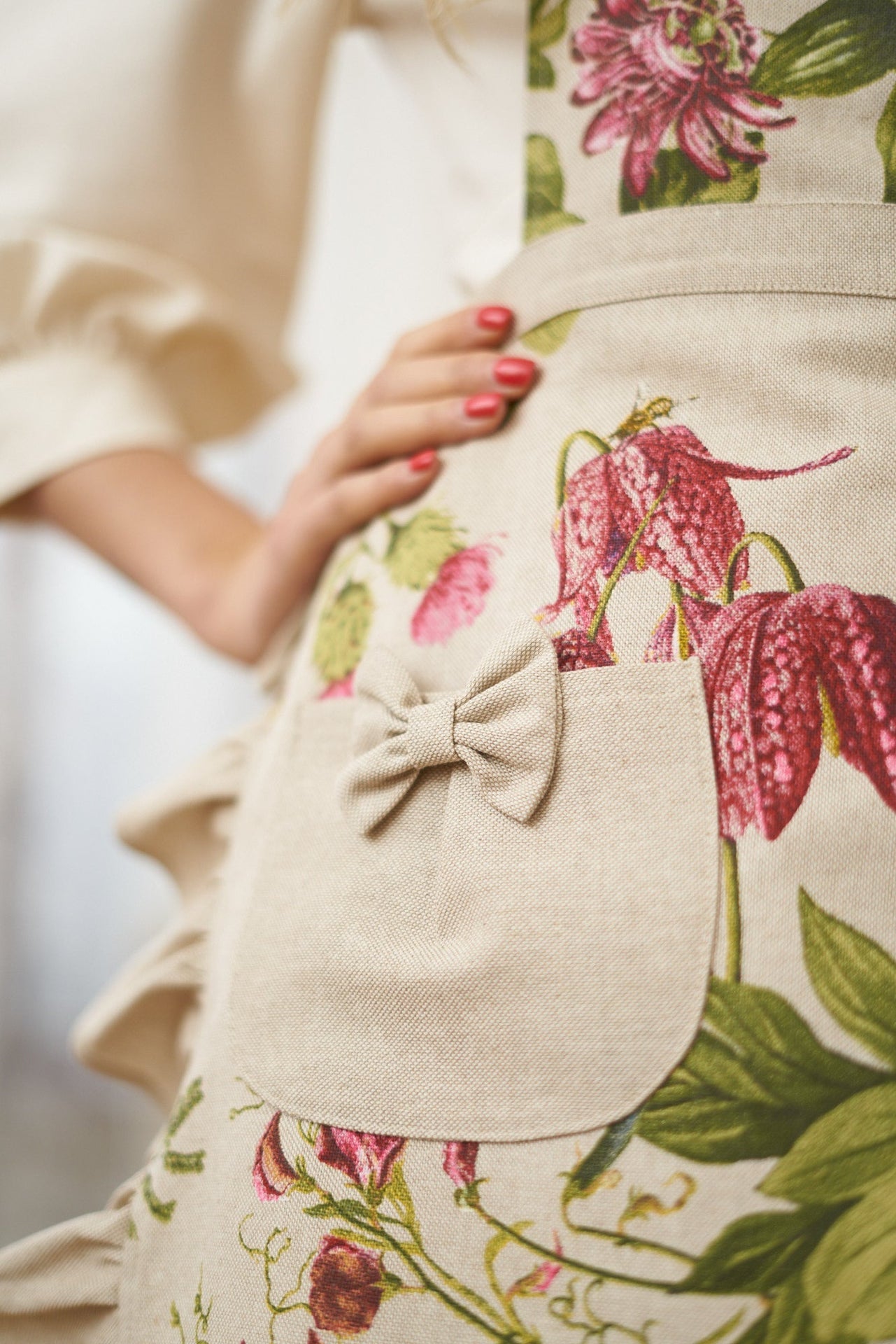 Floral Cotton Half Apron with Ruffles – Perfect for Home & Gifts by Hortensias Home at www.brixbailey.com